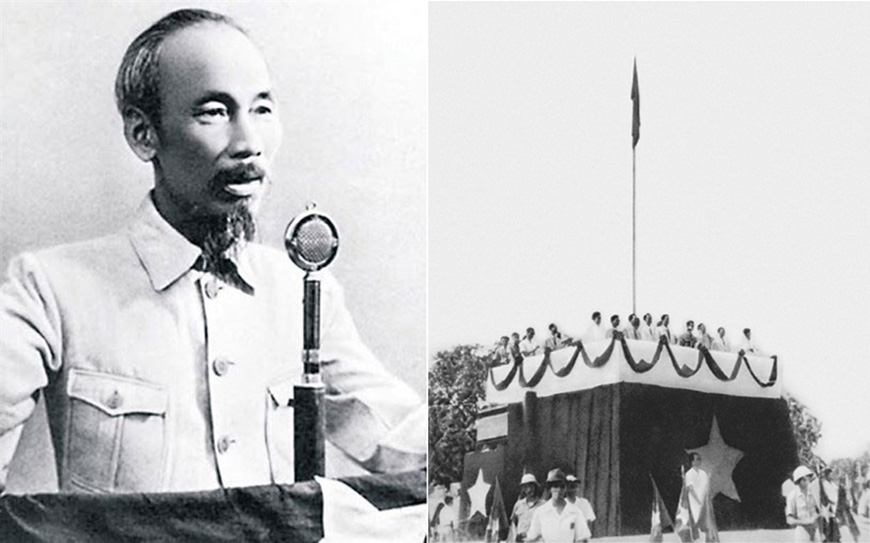 Chủ tịch Hồ Chí Minh đọc Tuyên ngôn Độc lập (2 - 9 - 1945)tại quảng trường Ba Đình 